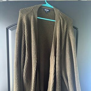 Kingsize 4xlt long sleeve olive cardigan